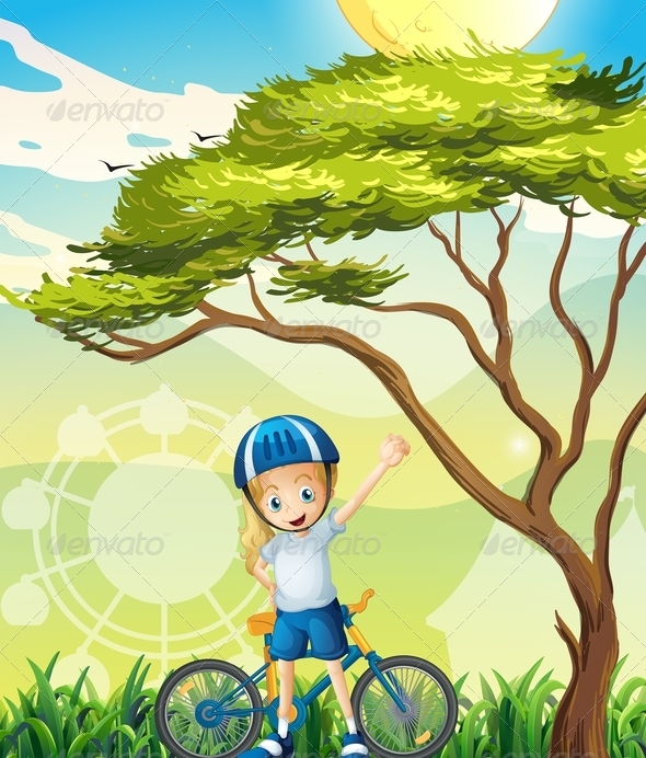 Happy Girl and Her Bike Happy Girl and Her Bike