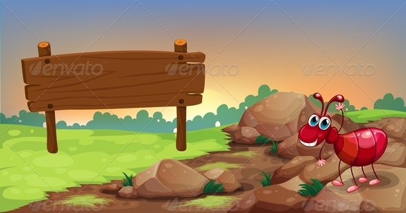 GraphicRiver Ant with Empty Sign 8072566 GraphicRiver Ant with Empty Sign 8072566
