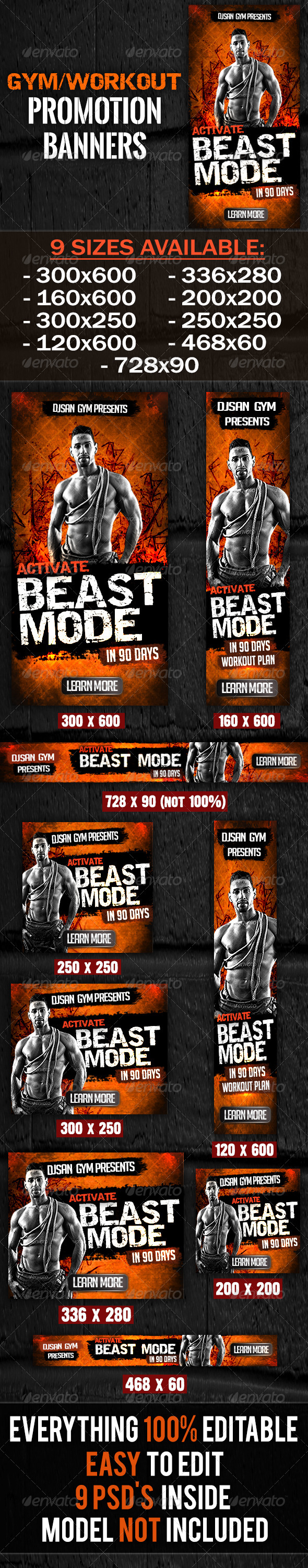 GraphicRiver Gym and Workout Promotion Banner 4 8072573 GraphicRiver Gym and Workout Promotion Banner 4 8072573