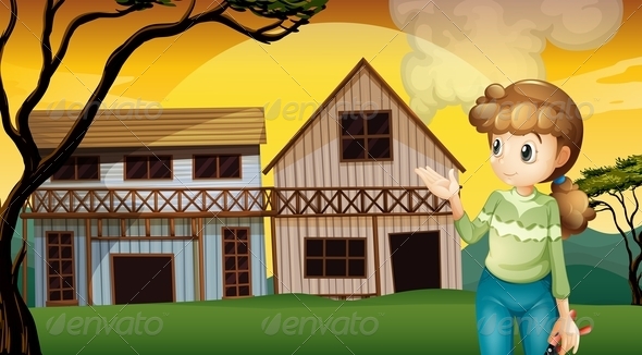 GraphicRiver Woman standing in front of a House 8073784 GraphicRiver Woman standing in front of a House 8073784
