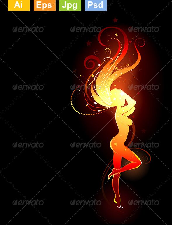 GraphicRiver Fiery Girl 8073920 GraphicRiver Fiery Girl 8073920