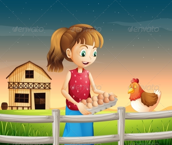 GraphicRiver Woman Holding an Egg Tray 8074139 GraphicRiver Woman Holding an Egg Tray 8074139