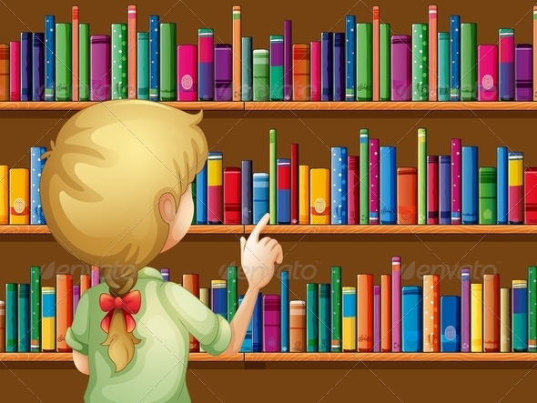 GraphicRiver Girl Selecting Books 8074456 GraphicRiver Girl Selecting Books 8074456