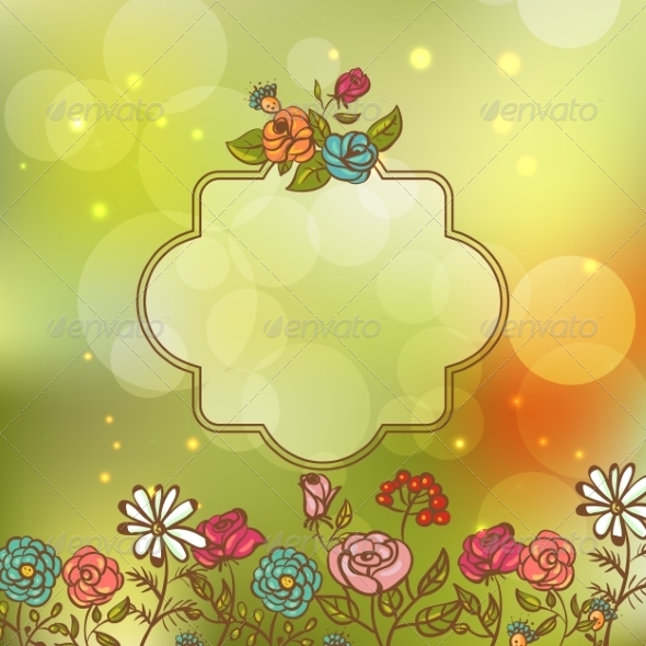 GraphicRiver Flower Invitation Card Floral Frame with Ribbon 8074671 GraphicRiver Flower Invitation Card Floral Frame with Ribbon 8074671