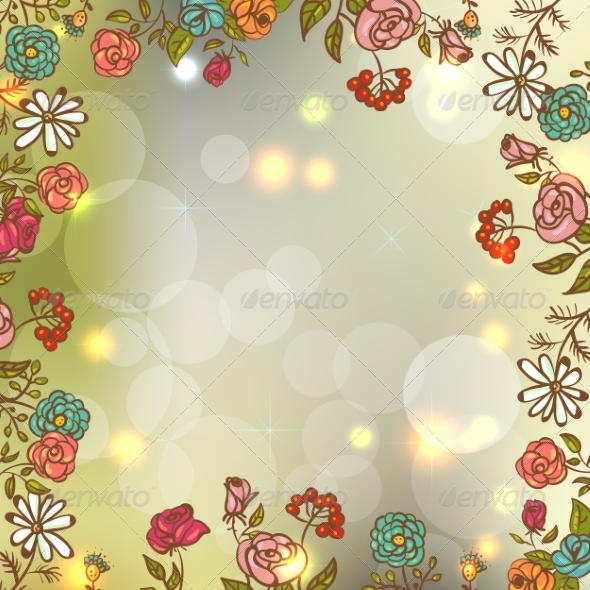 Flower Invitation Card Floral Frame with Ribbon Flower Invitation Card Floral Frame with Ribbon