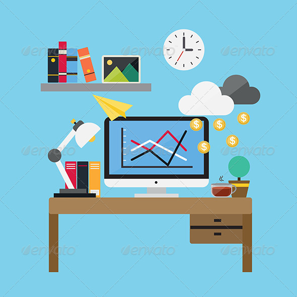 GraphicRiver Flat Design Concept Business Finance and Business 8075228 GraphicRiver Flat Design Concept Business Finance and Business 8075228