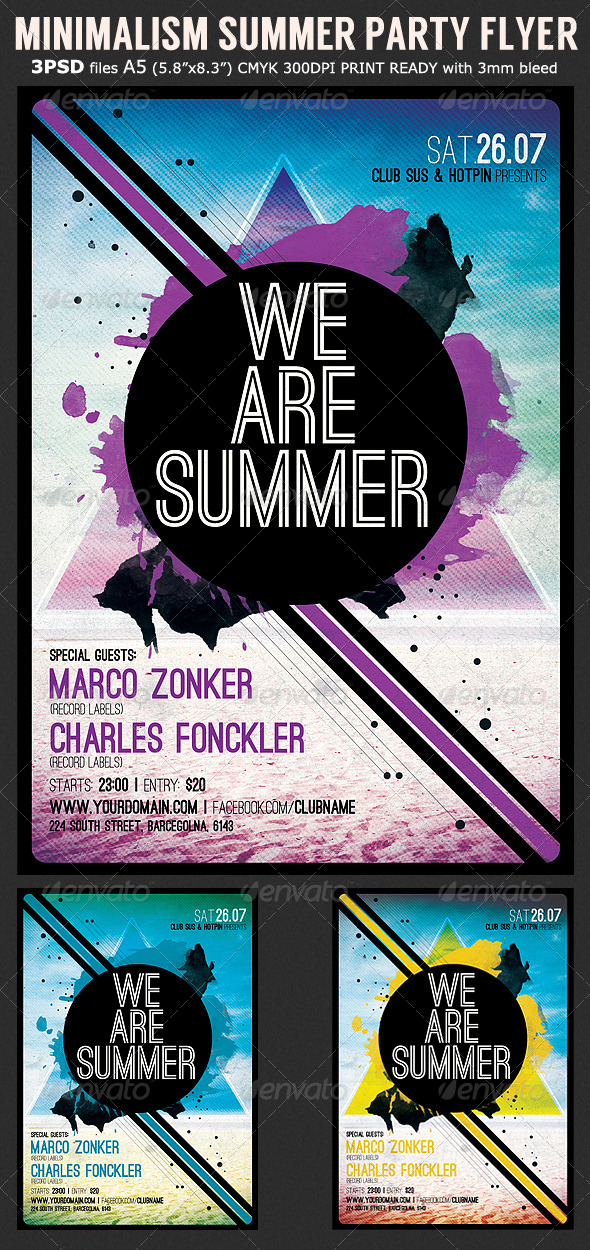 Minimalism Summer Party Flyer Template