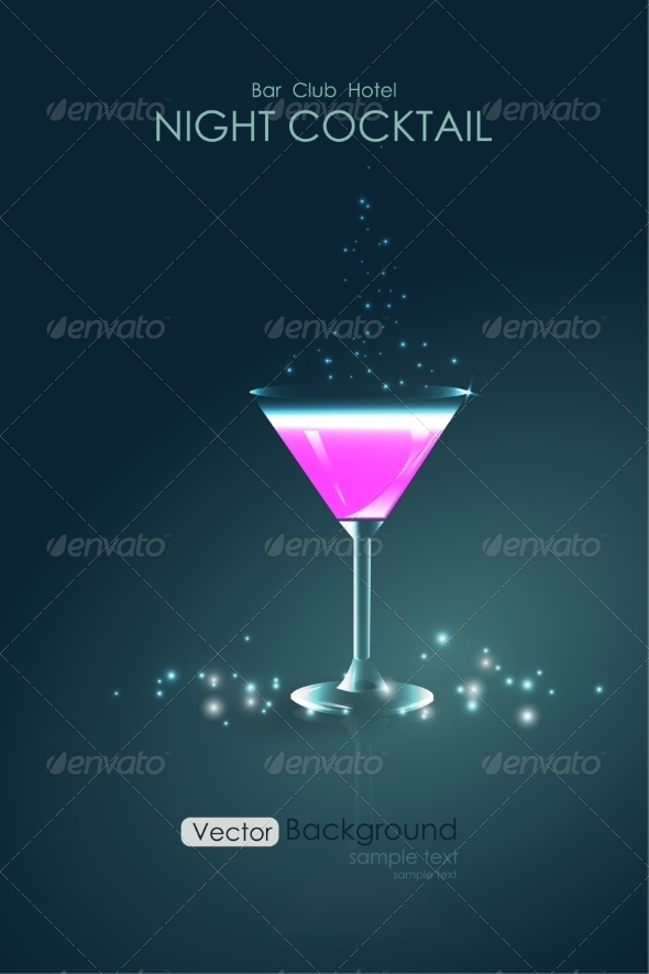 Pink Cocktail in a Glass Goblet Pink Cocktail in a Glass Goblet