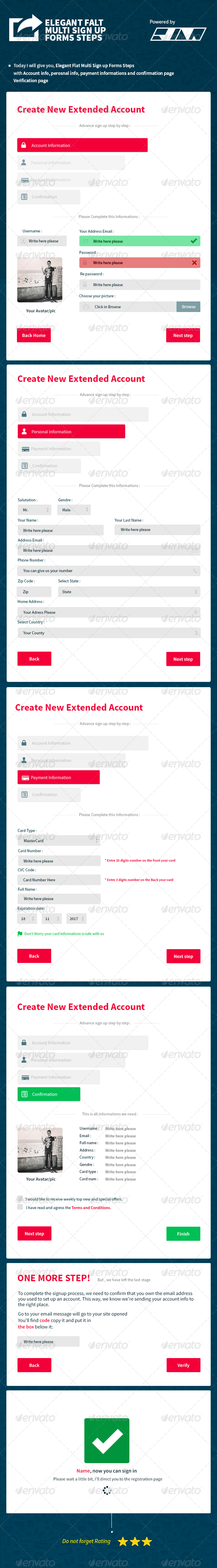 Flat Multi Step Signup Form Flat Multi Step Signup Form