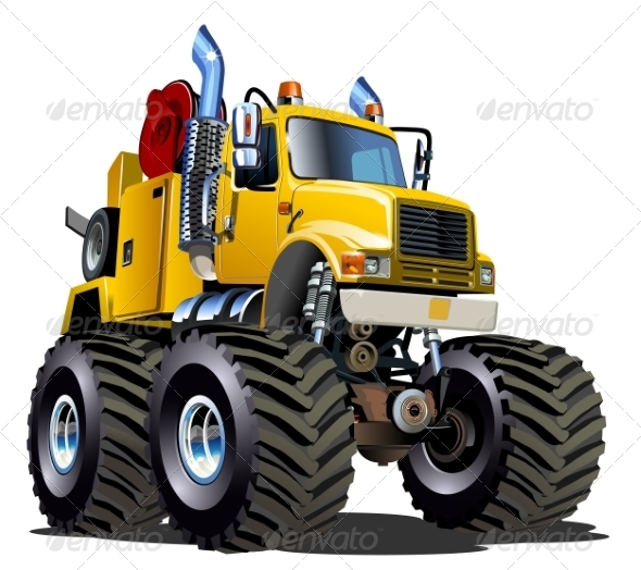 Cartoon Monster Tow Truck