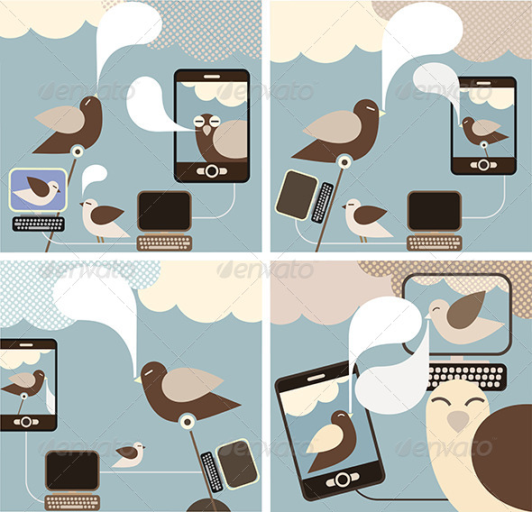 GraphicRiver Social Media Set of Concept Illustrations 8070715 GraphicRiver Social Media Set of Concept Illustrations 8070715