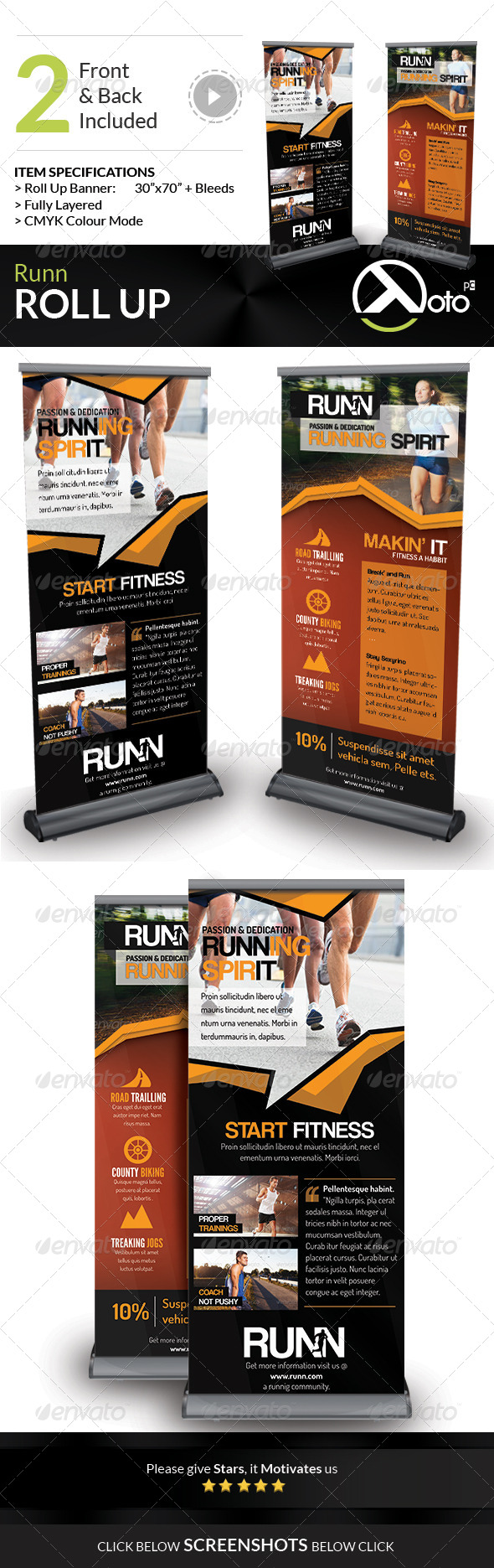 Runn Marathon Running Club Fitness Rollup Banners Runn Marathon Running Club Fitness Rollup Banners