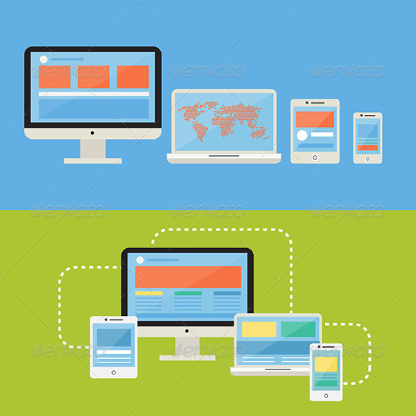 GraphicRiver Responsive Devices Flat Design Style 8081911 GraphicRiver Responsive Devices Flat Design Style 8081911