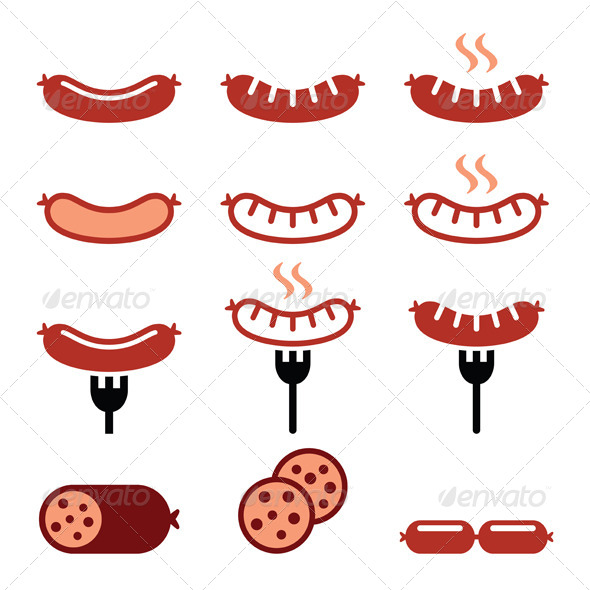 GraphicRiver Grilled Sausage and Forks 8084898 GraphicRiver Grilled Sausage and Forks 8084898