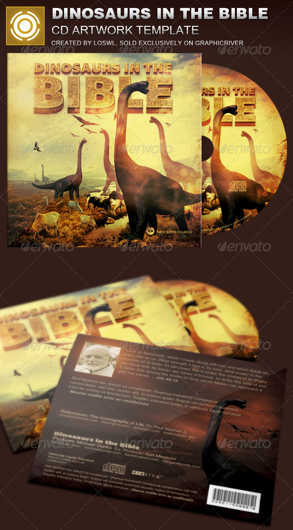 GraphicRiver Dinosaurs in the Bible CD Artwork Template 8084939 GraphicRiver Dinosaurs in the Bible CD Artwork Template 8084939