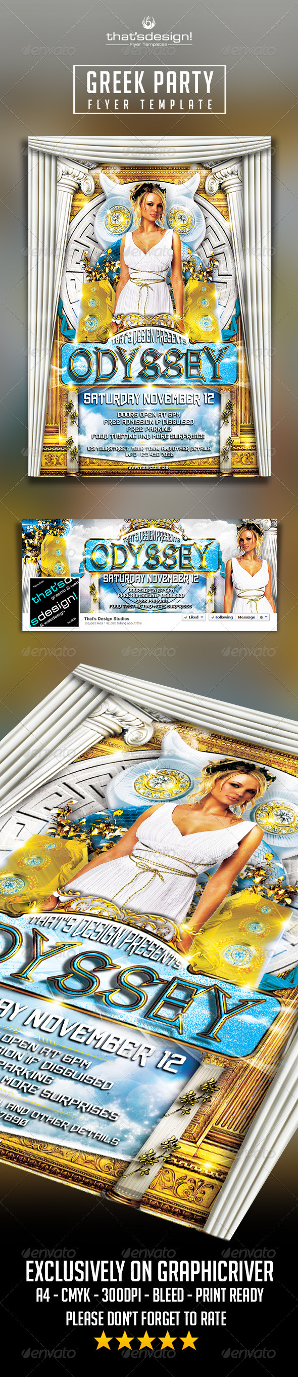Greek Party Flyer Template - Clubs & Parties Events