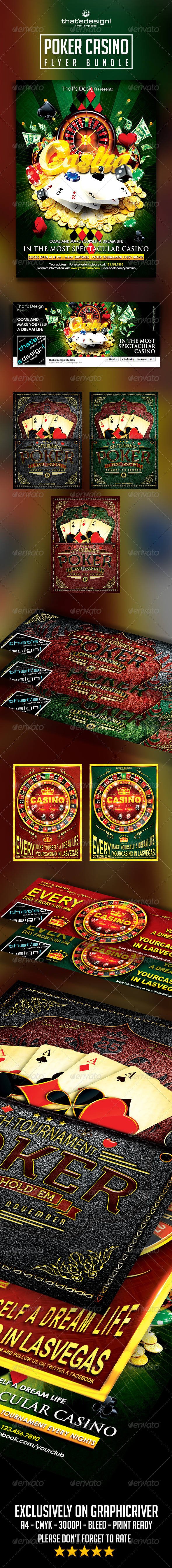 Poker and Casino Flyer Bundle - Events Flyers