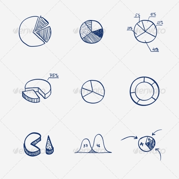 GraphicRiver Set of Circle Chart Diagram Graph Pie Hand Drawn 8086101 GraphicRiver Set of Circle Chart Diagram Graph Pie Hand Drawn 8086101
