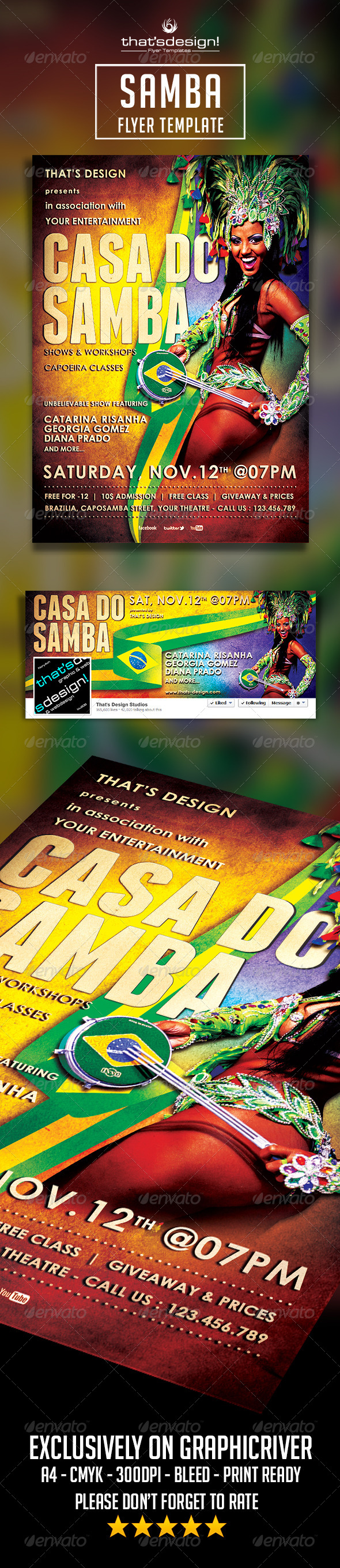 Samba Flyer Template - Print Templates