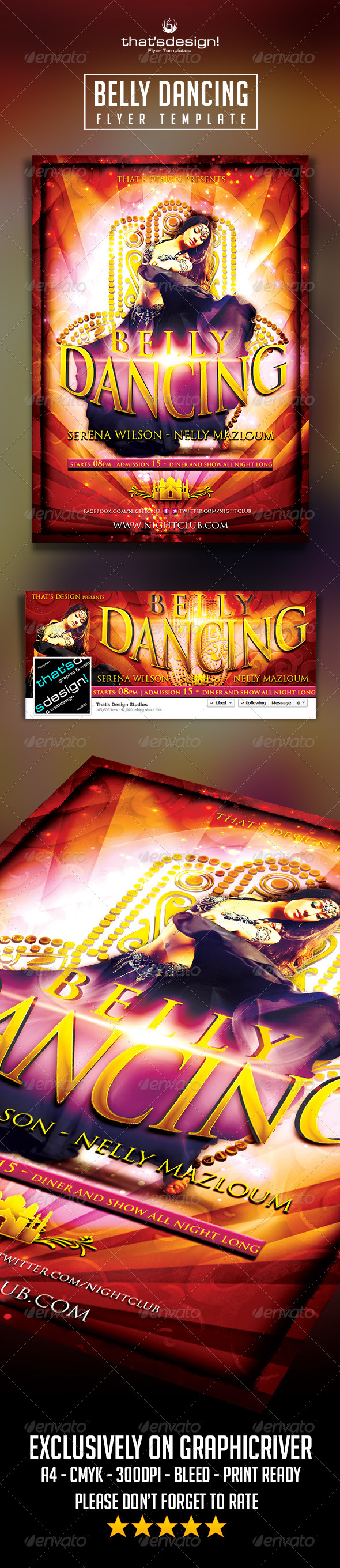 Belly Dancing Flyer Template - Clubs & Parties Events