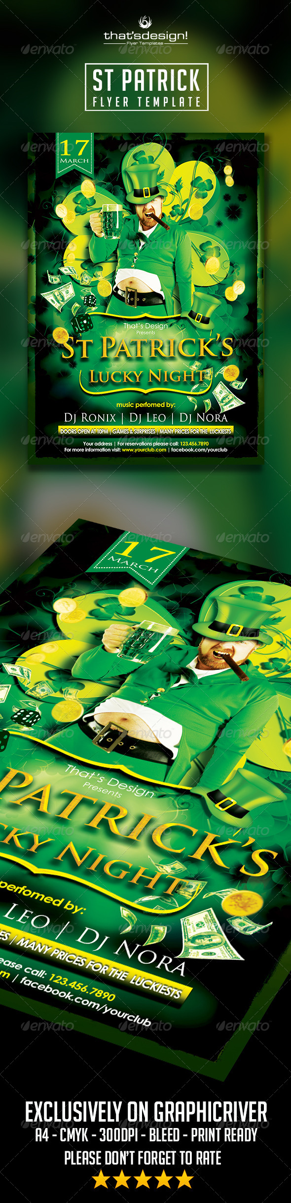 St Patrick's Flyer Template - Print Templates