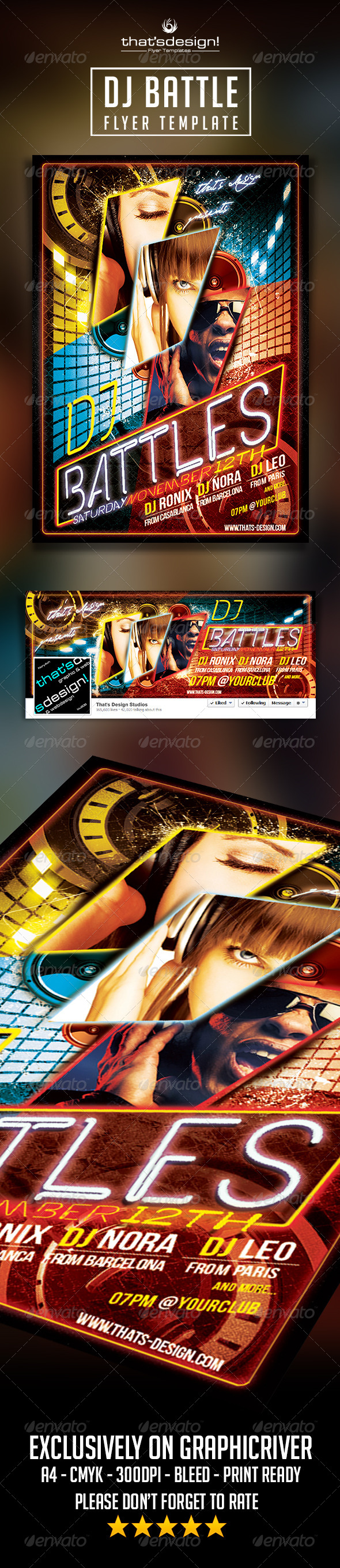 Dj Battle Flyer Template - Clubs & Parties Events