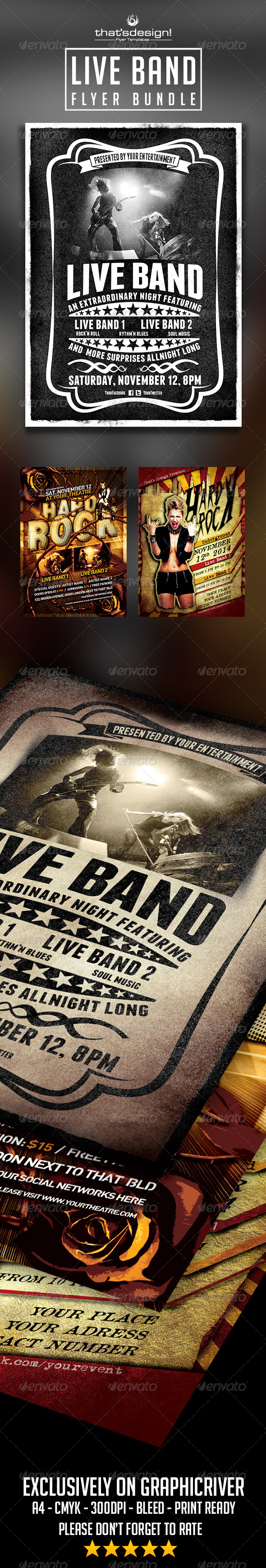 Live Band Flyer Bundle - Concerts Events