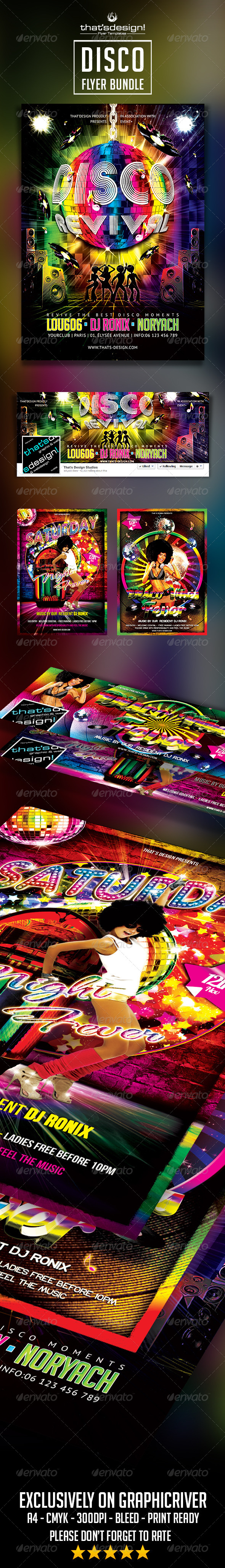 Disco Flyer Bundle - Clubs & Parties Events