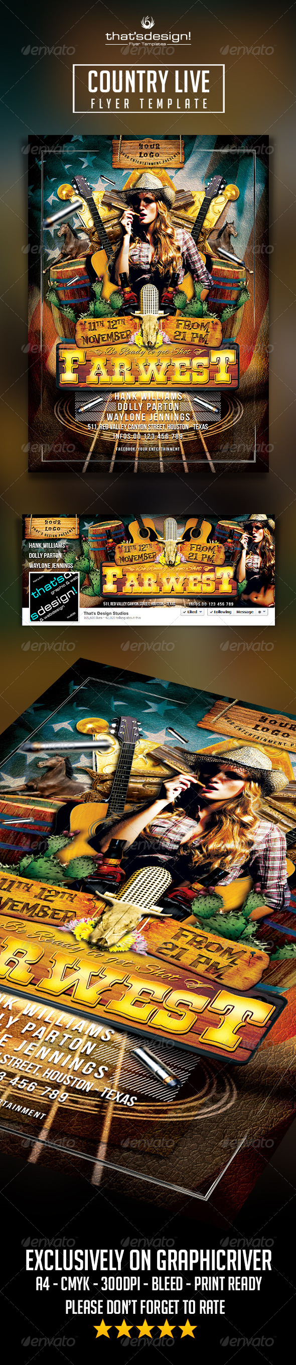 Country Live Flyer Template - Print Templates