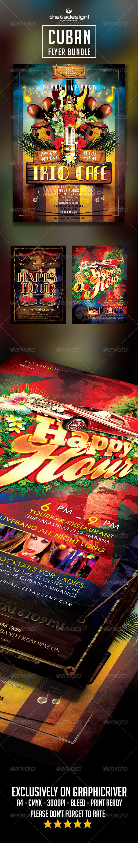 Cuban Flyer Bundle - Clubs & Parties Events