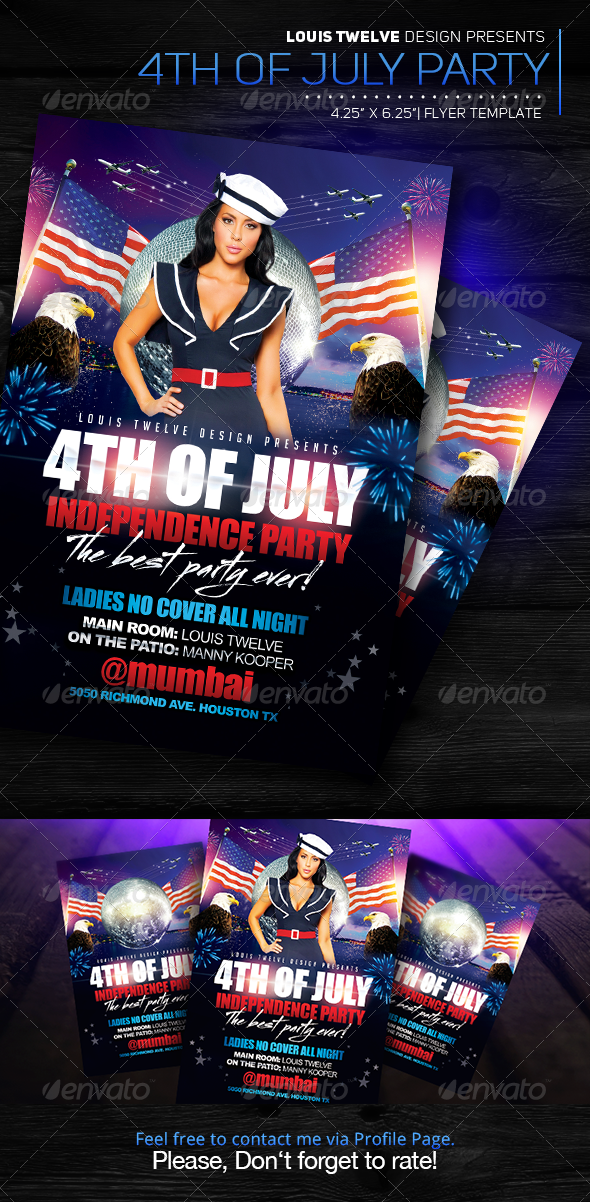 4th of July Independence Day | Flyer Template - Clubs & Parties Events