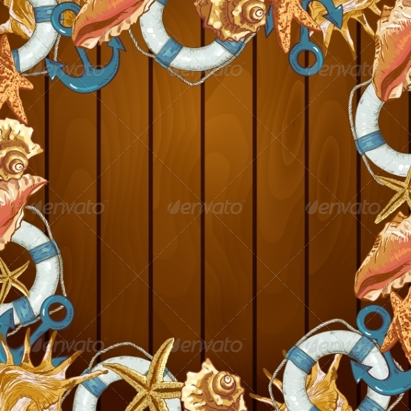 GraphicRiver Summer Card with Sea Shells Anchor Lifeline 8088962 GraphicRiver Summer Card with Sea Shells Anchor Lifeline 8088962