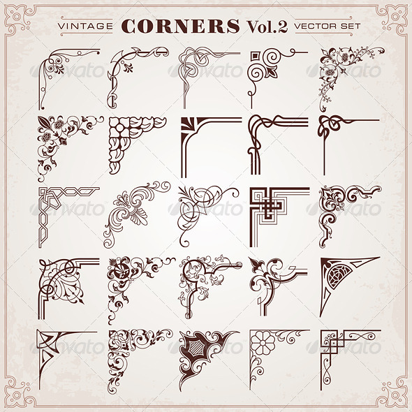 GraphicRiver Vintage Style Design Elements Corners 8089191 GraphicRiver Vintage Style Design Elements Corners 8089191