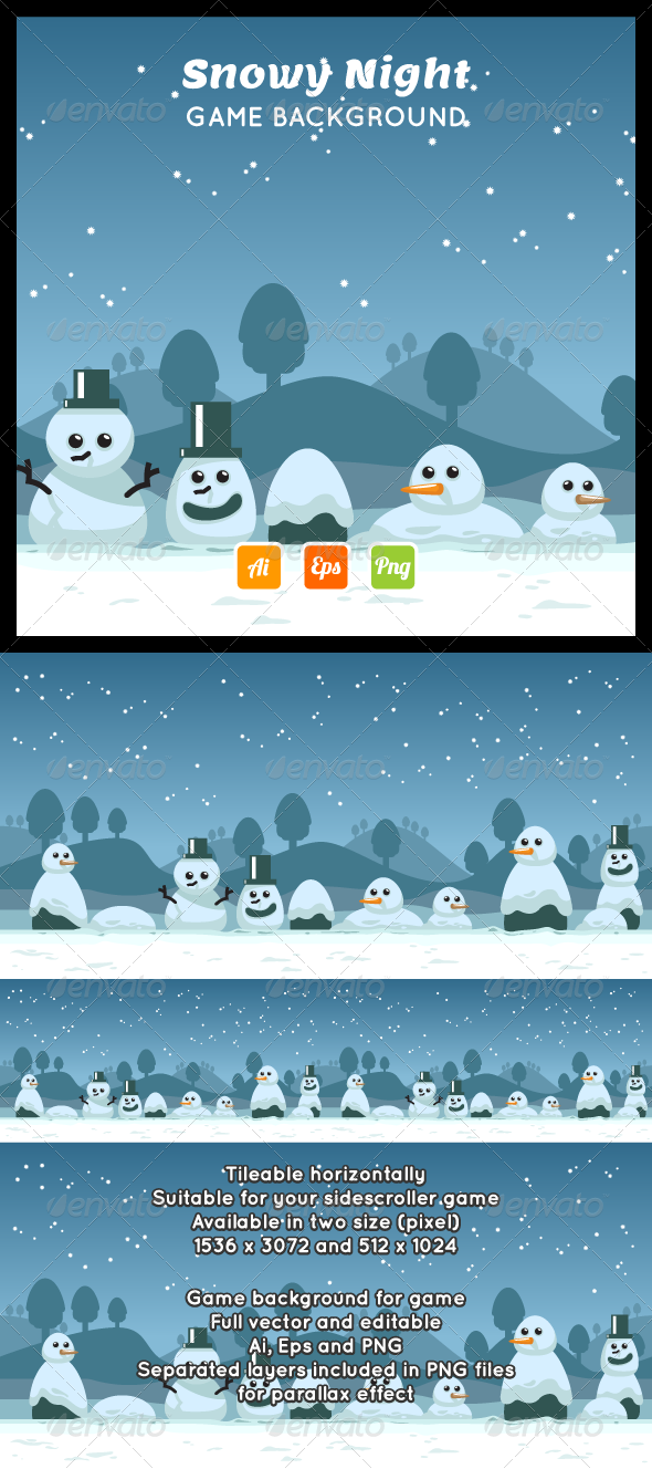 Snowy Night Game Background Snowy Night Game Background