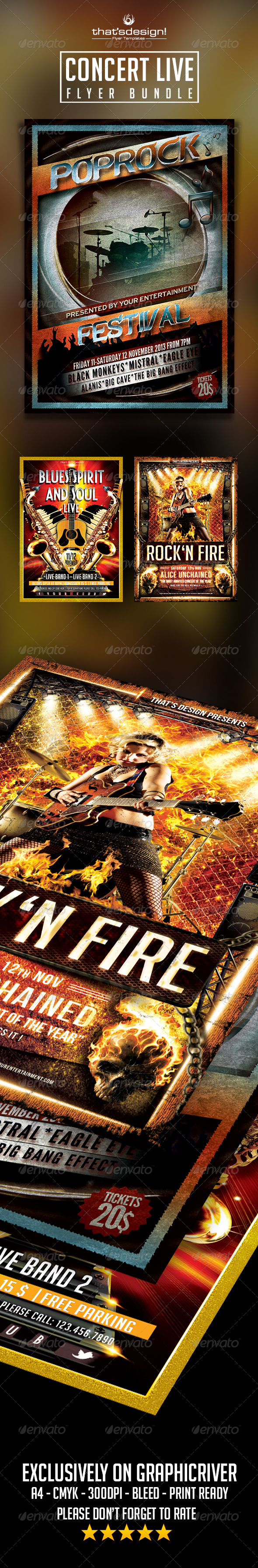 Concert Live Flyer Bundle - Concerts Events