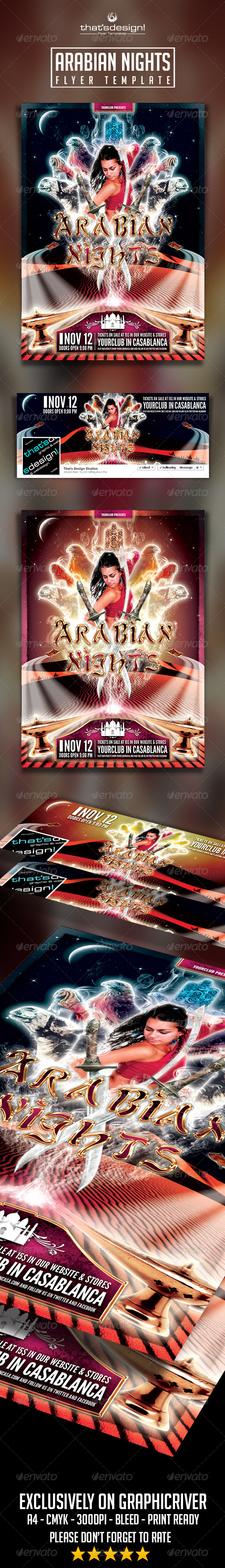 Arabian Nights Flyer Template - Clubs & Parties Events