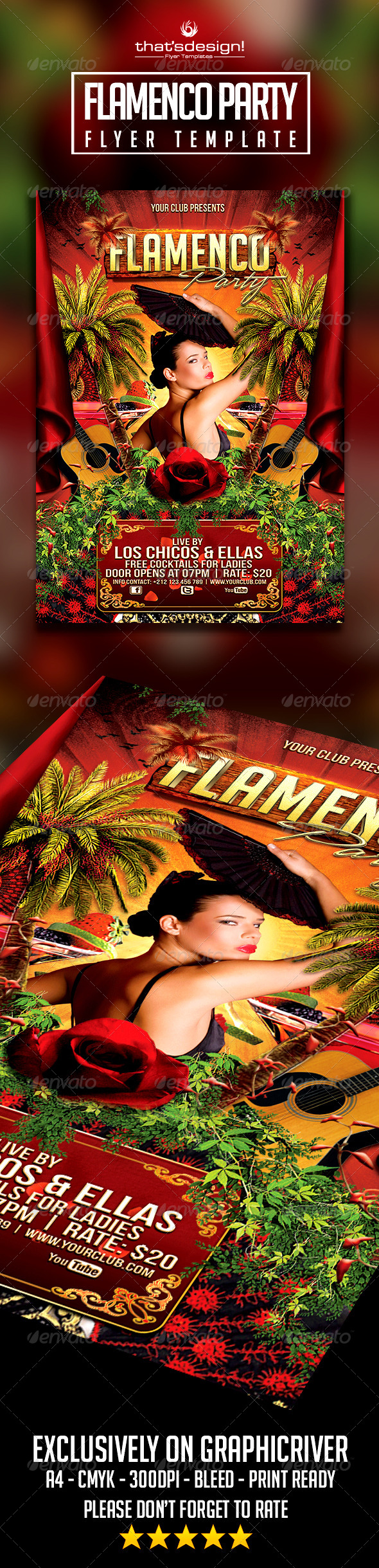 Flamenco Party Flyer - Clubs & Parties Events