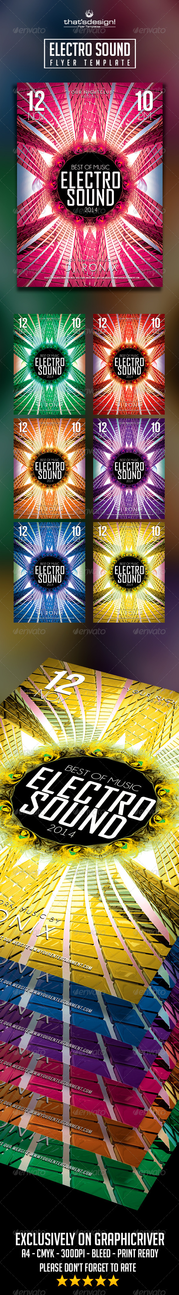 Electro Sound Flyer V2 - Print Templates