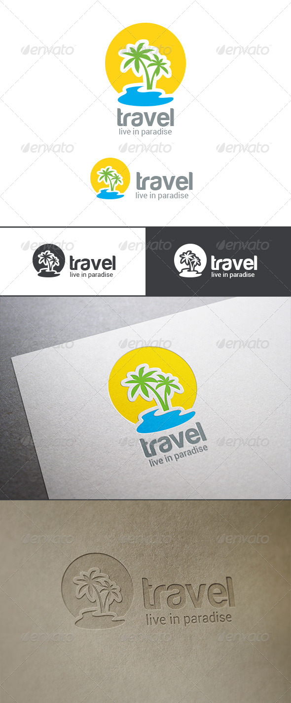 GraphicRiver Logo Travel Palm Island 8098773 GraphicRiver Logo Travel Palm Island 8098773