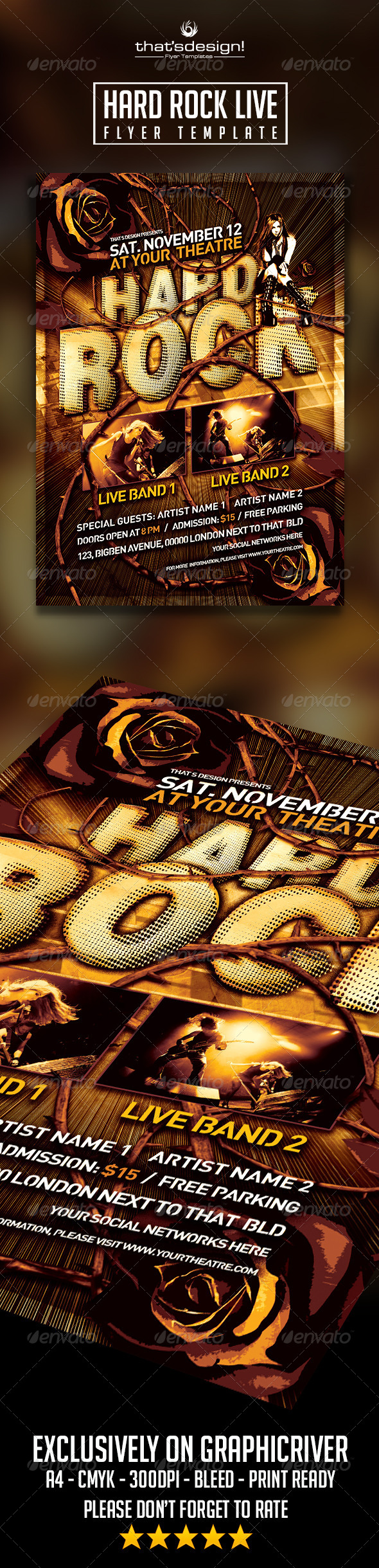 Hard Rock Flyer Template - Print Templates