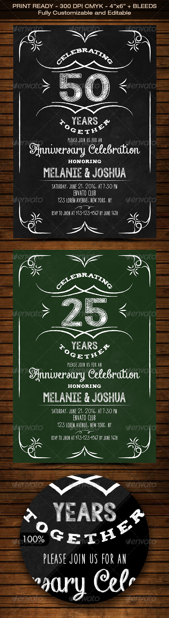 GraphicRiver Vintage Chalkboard Anniversary Invitation v3 8099266 GraphicRiver Vintage Chalkboard Anniversary Invitation v3 8099266