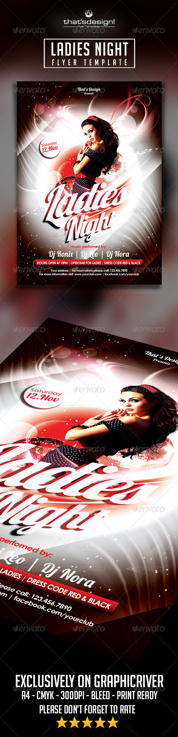 Ladies Night Flyer template - Print Templates