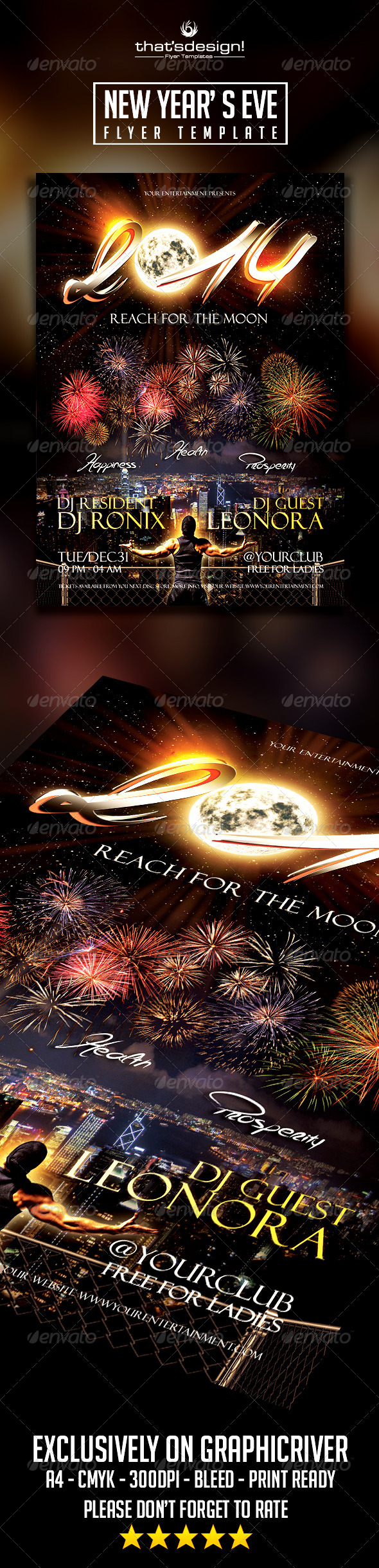 New Year Flyer Template - Clubs & Parties Events