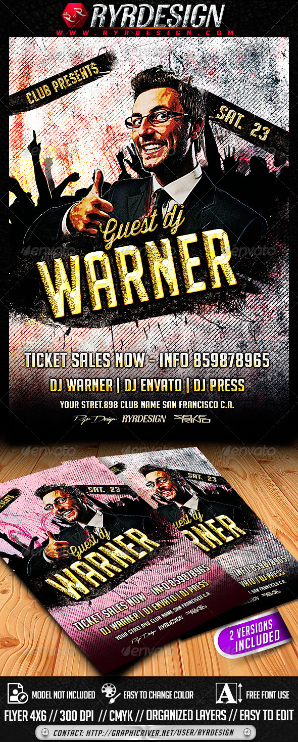 Electro House Music Flyer Template - Events Flyers