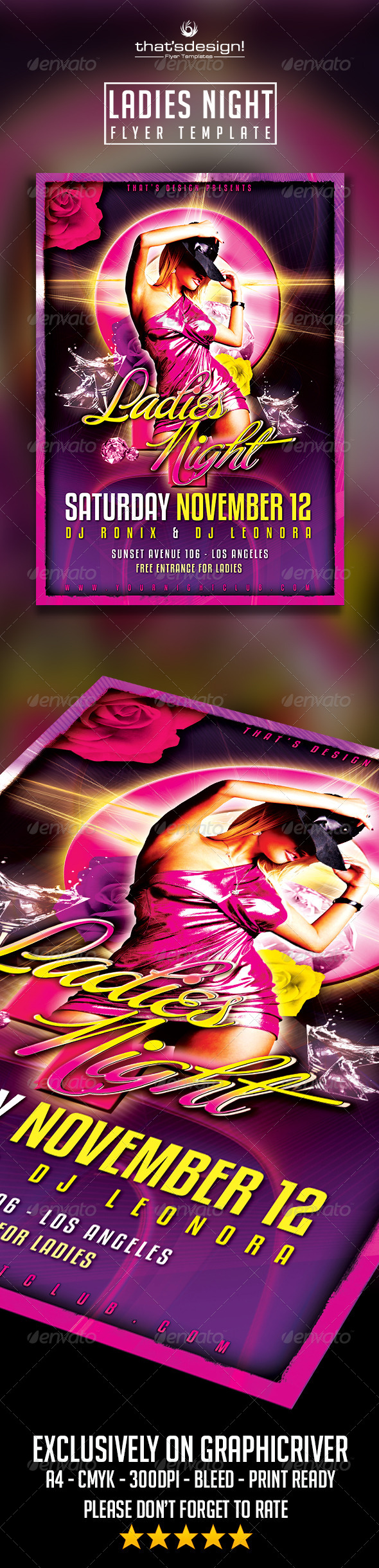 Ladies Night Flyer Template - Clubs & Parties Events