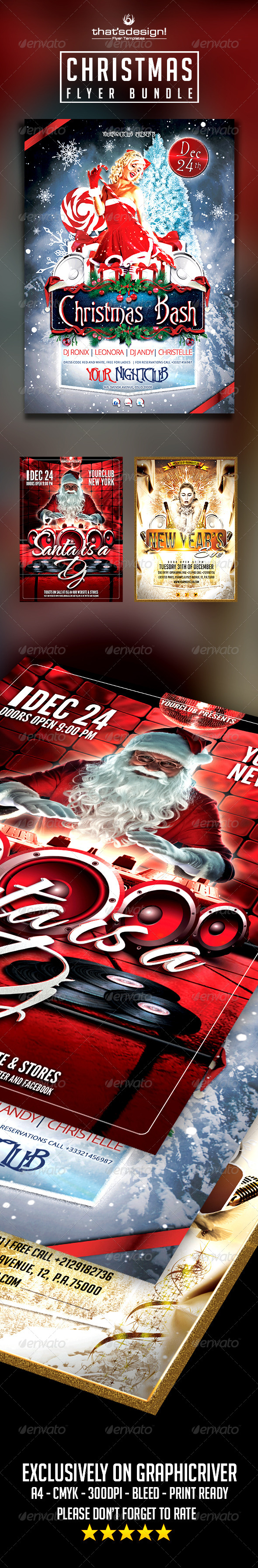 Christmas Flyer Bundle - Clubs & Parties Events