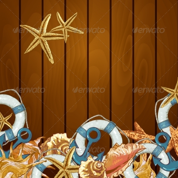 GraphicRiver Summer Card with Sea Shells Anchor Lifeline 8101665 GraphicRiver Summer Card with Sea Shells Anchor Lifeline 8101665