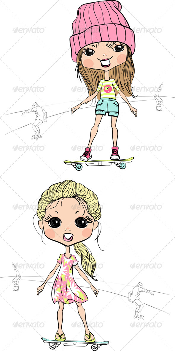 Girls on a Skateboard Girls on a Skateboard