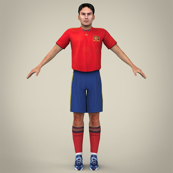 Red Uniformed Football Player - 3DOcean Item for Sale