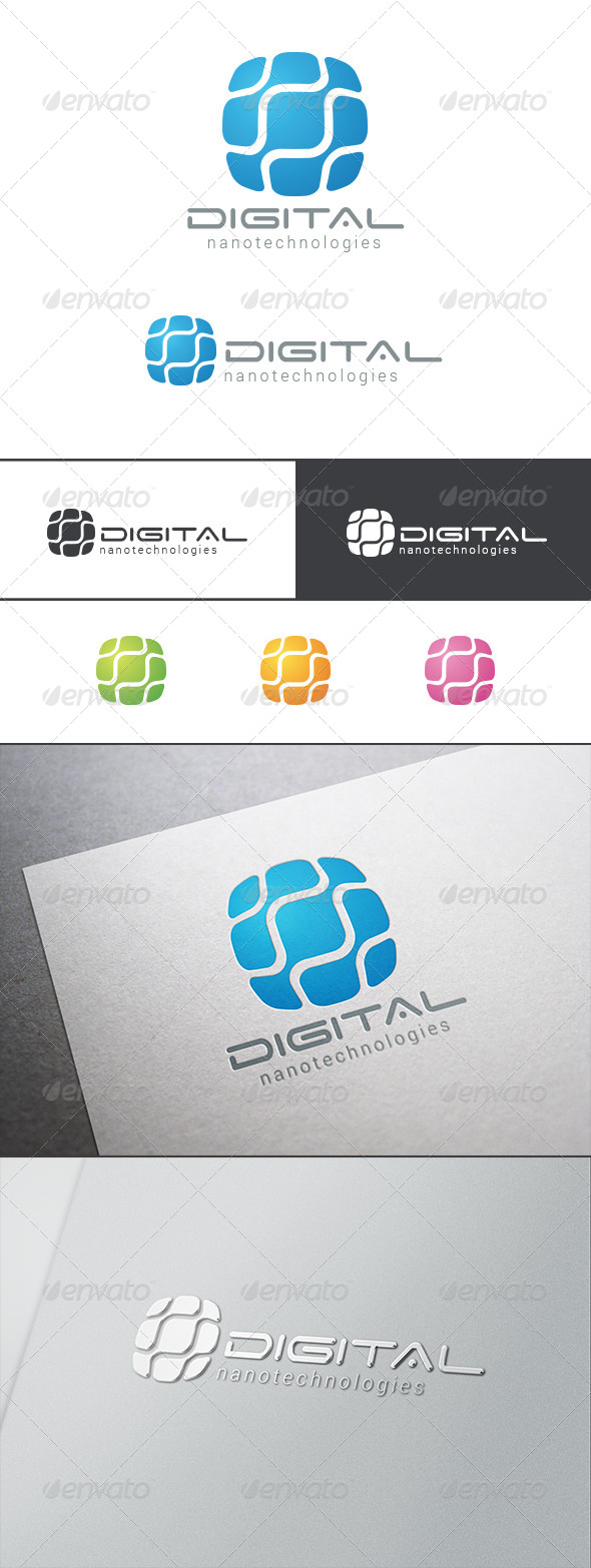 DNA Molecule Technology Chip Logo DNA Molecule Technology Chip Logo
